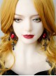 Black Vampire Style Gothic Ruby Cross Prom Halloween Grim Reaper Earrings