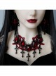 Black Vampire Style Gothic Ruby Cross Prom Halloween Grim Reaper Earrings
