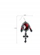 Black Vampire Style Gothic Ruby Cross Prom Halloween Grim Reaper Earrings