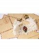 Vintage Fashion Lolita Ruby White Lace Diamond Lady Choker