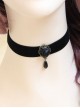 Gothic Retro Exquisite Black Satin Rose Velvet Pearl Choker