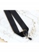 Gothic Retro Exquisite Black Satin Rose Velvet Pearl Choker
