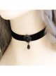 Gothic Retro Exquisite Black Satin Rose Velvet Pearl Choker