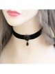 Gothic Retro Exquisite Black Satin Rose Velvet Pearl Choker
