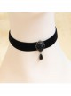 Gothic Retro Exquisite Black Satin Rose Velvet Pearl Choker