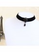 Gothic Retro Exquisite Black Satin Rose Velvet Pearl Choker