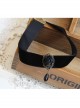 Gothic Retro Exquisite Black Satin Rose Velvet Pearl Choker