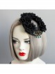 Retro Gothic Lace Garland Crystal Halloween Christmas Prom Show Black Top Hat Ornament