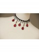 Gothic Fashion Exaggerated Female Black Lace Alloy Ruby Bride Handmade Choker
