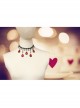 Gothic Fashion Exaggerated Female Black Lace Alloy Ruby Bride Handmade Choker