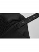 Metal Eyelets Shoulder Strap Irregular Hem Black Punk Long Chiffon Slip Dress