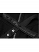 High Waist Front Zipper Metal Eyelets Belt Side Pocket Black Punk Denim Skirt