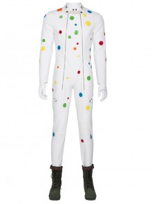 Suicide Squad Polka Dot Man Halloween Cosplay Costume Polka Dot White Bodysuit