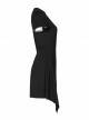 Front Heart-Shape Hollow-Out Lace-Up Short Sleeve Irregular Hem Black Punk Dress