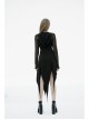 Black Gothic Front Chest Hollow-Out Irregular Shape Corner Hem Mesh Hooded Jacket Two-Piece Dress