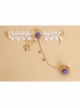 Fashion Lolita Butterfly Rose Purple Flower White Lace Bridesmaid Female Bracelet With Ring One Chain