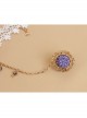 Fashion Lolita Butterfly Rose Purple Flower White Lace Bridesmaid Female Bracelet With Ring One Chain