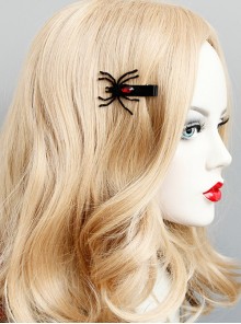 Gothic Black Cute Halloween Party Personality Creative Spider Bangs Hairpin Duckbill Clip