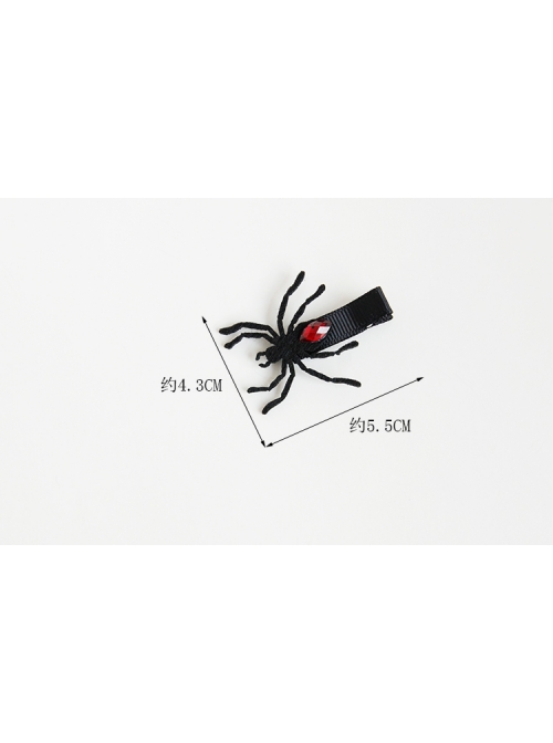 Gothic Black Cute Halloween Party Personality Creative Spider Bangs Hairpin Duckbill Clip