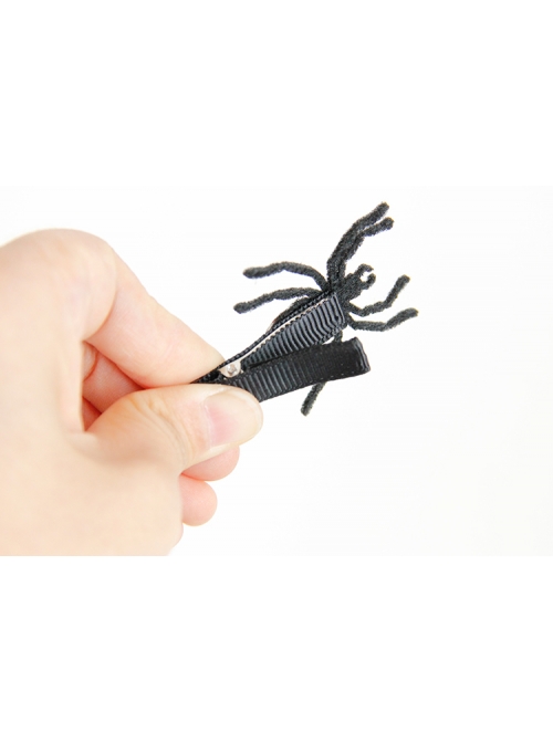 Gothic Black Cute Halloween Party Personality Creative Spider Bangs Hairpin Duckbill Clip
