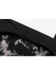 Black Punk Folding Collar A-Shape Print Slip Dress