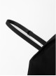 Black Punk Folding Collar A-Shape Print Slip Dress