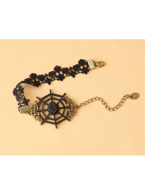 Gothic Fashion Demon Retro Black Lace Cobweb Female Anklet