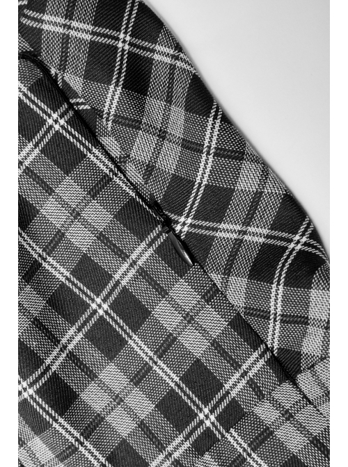 Front Chest Bow Decoration White Plaid Punk Slip Dress