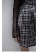 Front Chest Bow Decoration White Plaid Punk Slip Dress