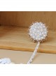 Lolita Palace Style Retro Female White Lace Pearl Cross Bracelet With Ring One Chain