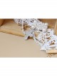 Lolita Palace Style Retro Female White Lace Pearl Cross Bracelet With Ring One Chain