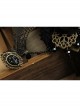 Black Lace Gothic Fashion Retro Rose Flower Crystal Female Bracelet With Ring One Chain