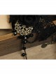 Black Lace Gothic Fashion Retro Rose Flower Crystal Female Bracelet With Ring One Chain