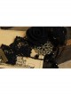 Black Lace Gothic Fashion Retro Rose Flower Crystal Female Bracelet With Ring One Chain