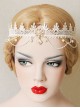 Lolita Fashion Cute Wedding Bride White Lace Pearl Crown Christmas Party Hairband