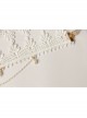 Lolita Fashion Cute Wedding Bride White Lace Pearl Crown Christmas Party Hairband