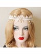 Lolita Fashion Cute Wedding Bride White Lace Pearl Crown Christmas Party Hairband