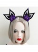 Black Lace Gothic Purple Flowers Rabbit Ears Halloween Funny Party Headband
