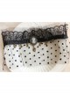 Baroque Retro Gothic Halloween Bunny Love Crown Black Lace Veil Headband