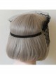 Baroque Retro Gothic Halloween Bunny Love Crown Black Lace Veil Headband