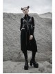 Front Adjustment Button Black Punk PU Leather Corset