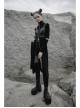 Front Adjustment Button Black Punk PU Leather Corset