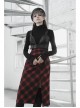 Front Adjustment Button Black Punk PU Leather Corset