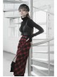 Front Adjustment Button Black Punk PU Leather Corset