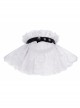 Leather Strap Pearl Chain Decoration White Gothic Lace Collar