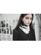 Leather Strap Pearl Chain Decoration White Gothic Lace Collar