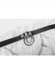 Leather Strap Pearl Chain Decoration White Gothic Lace Collar