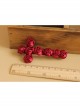 Red Gothic Vampire Retro Bride Rose Flower Cross Ribbon Hairpin