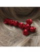 Red Gothic Vampire Retro Bride Rose Flower Cross Ribbon Hairpin