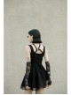 Black Gothic Half-Finger Skull Print Mesh Arm Sleeve